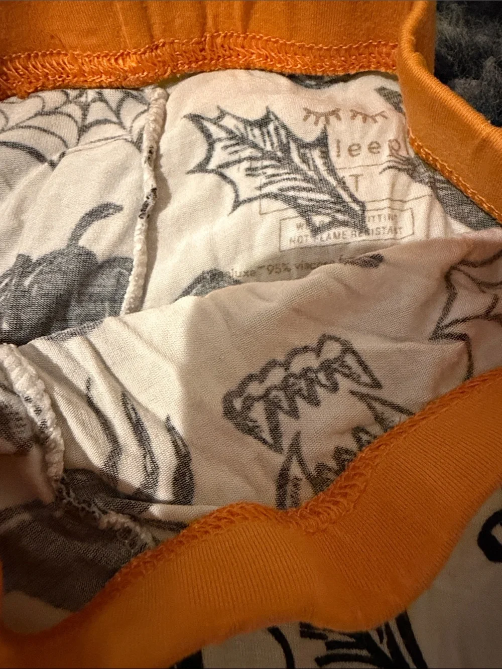 Kids Little Sleepies Halloween Pajama Set - White & Orange Spooky Print